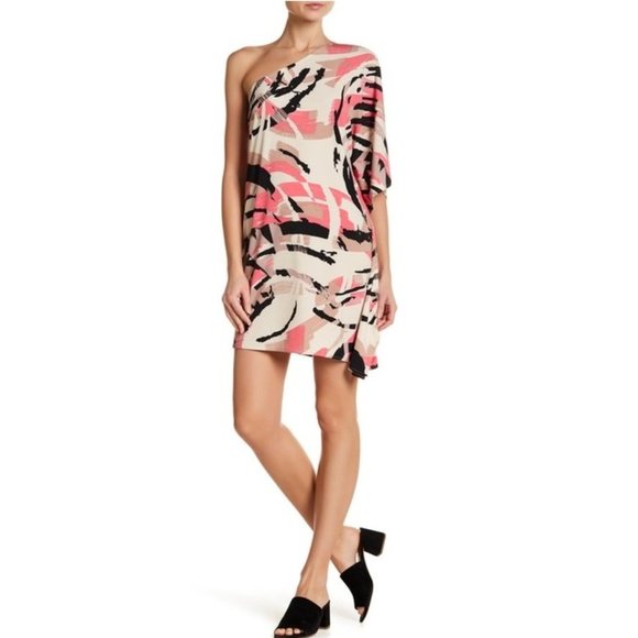 TORI RICHARD Splash Printed One-Shoulder Dress - Picture 1 of 6